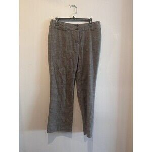 Focus 2000 Wide Leg Dress Pants Womens 8P Plaid Brown Office Work Pockets